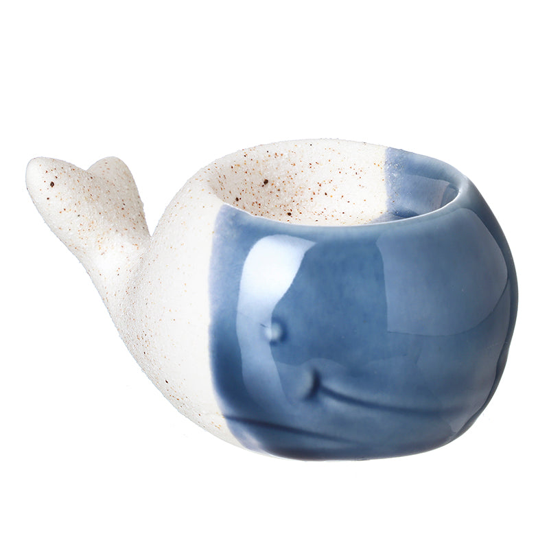 Porcelain Whale T Light Holder