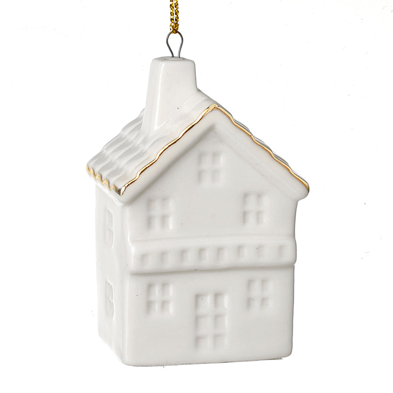 GOLD TIP ROOF HANGING WHITE HOUSE