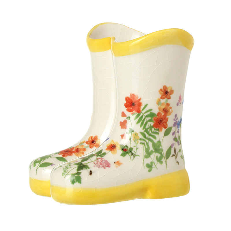 FLORAL CERAMIC WELLY VASE