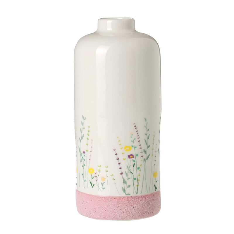 FLORAL WHITE CERAMIC VASE