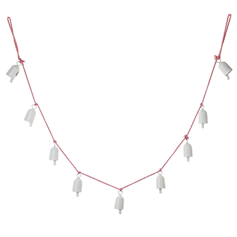 WHITE METAL COW BELL GARLAND