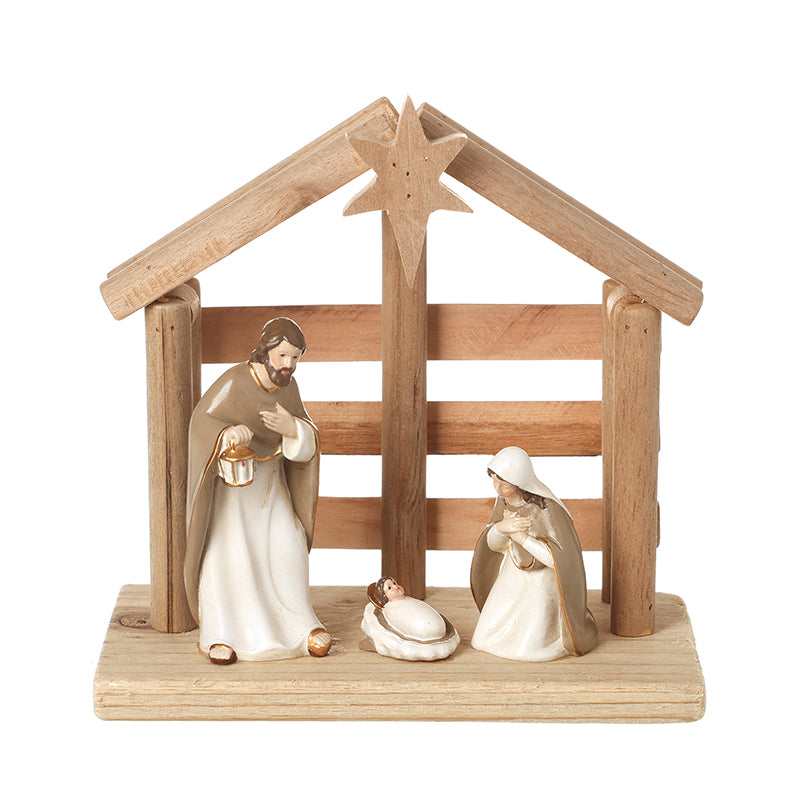 RESIN NATIVITY SCENE ORNAMENT