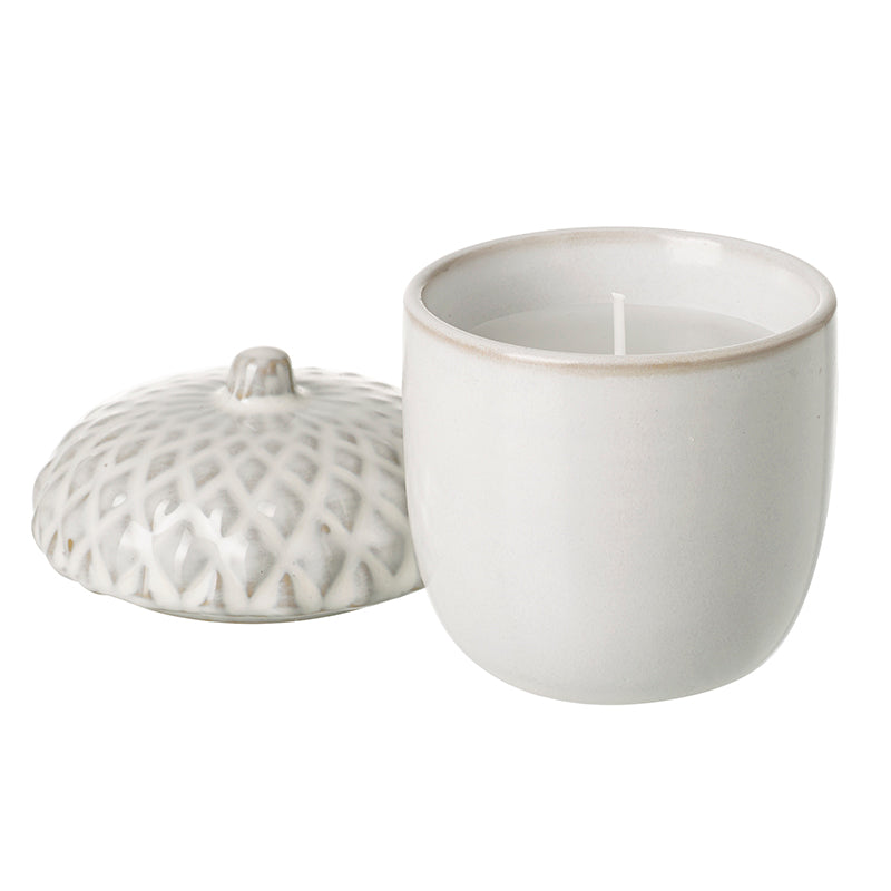 White Porcelain Pine Cone Candle
