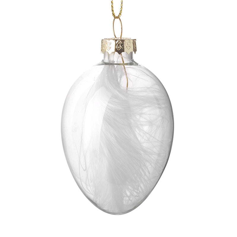Hanging White Glass Egg