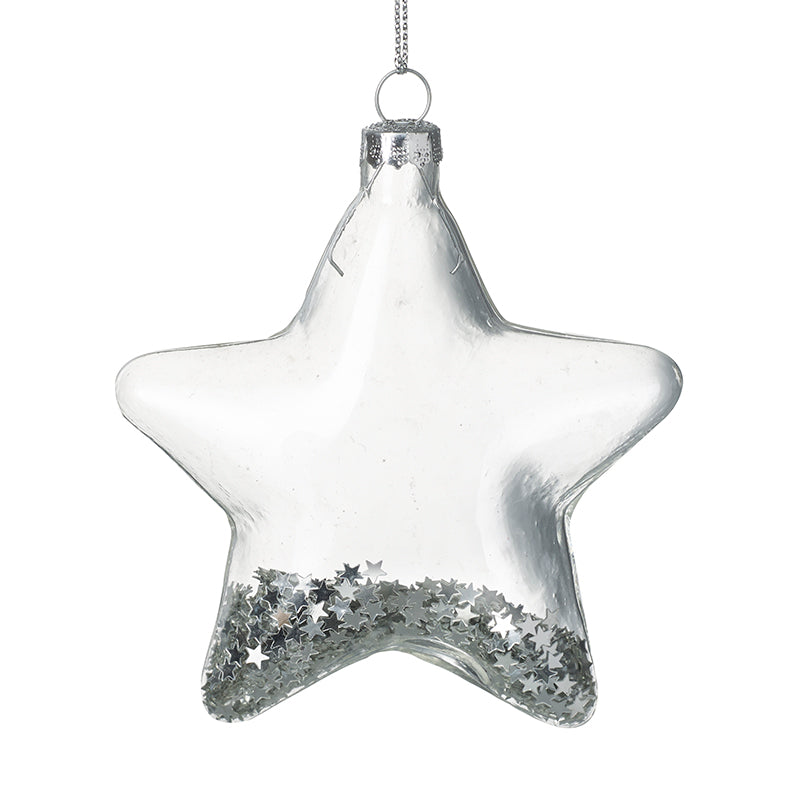 Silver Star Confetti Large Clear Star
