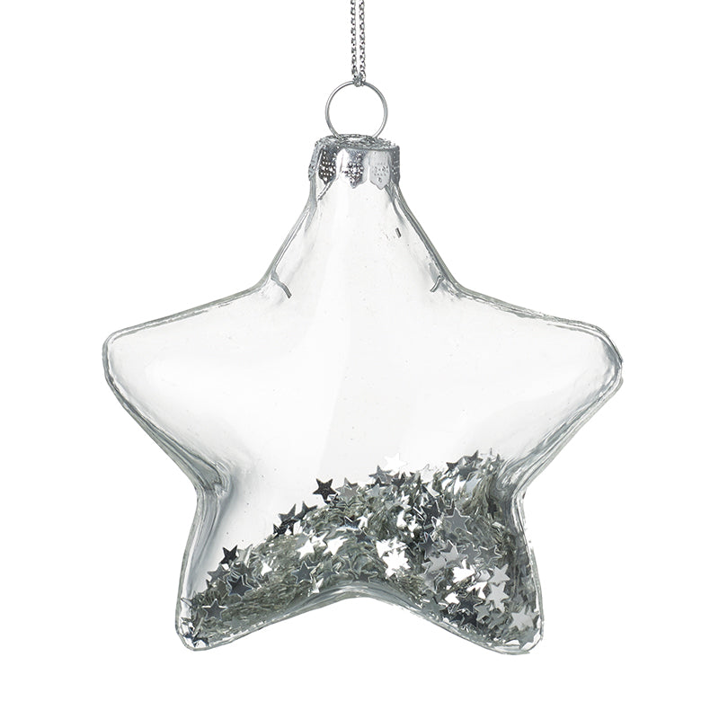 Silver Star Confetti Small Clear Star