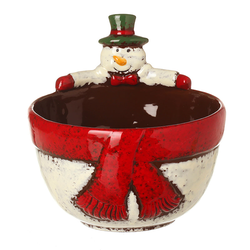 LARGE CERAMIC SNOWMAN BOWL