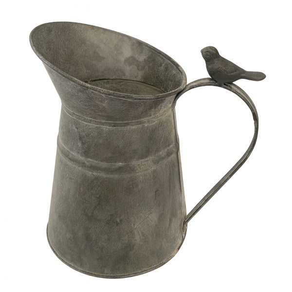 METAL JUG WITH BIRD HANDLE