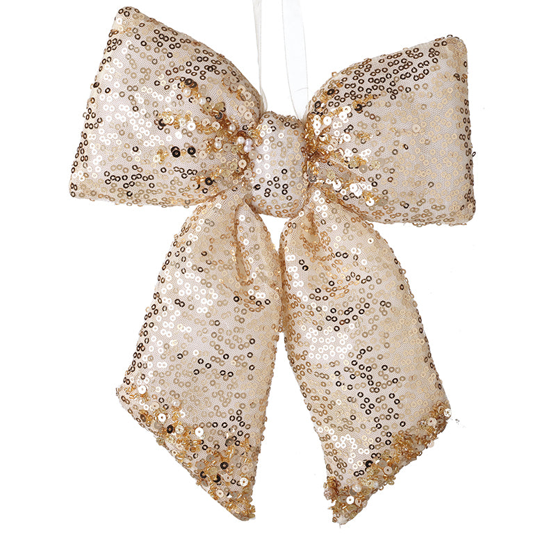 GOLD SEQUIN HANGING BOW