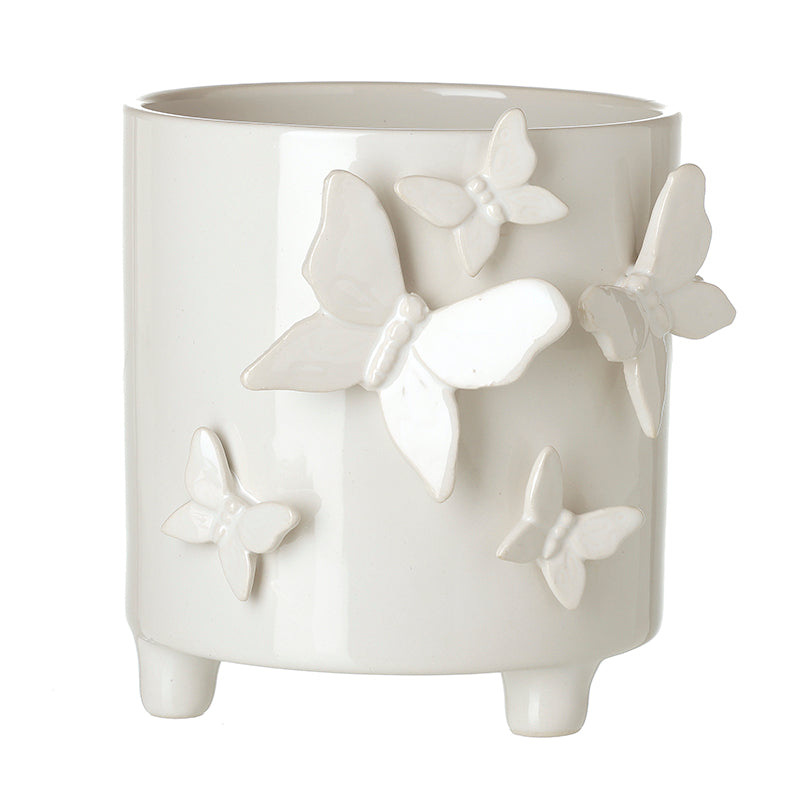 Small White Butterfly Pot