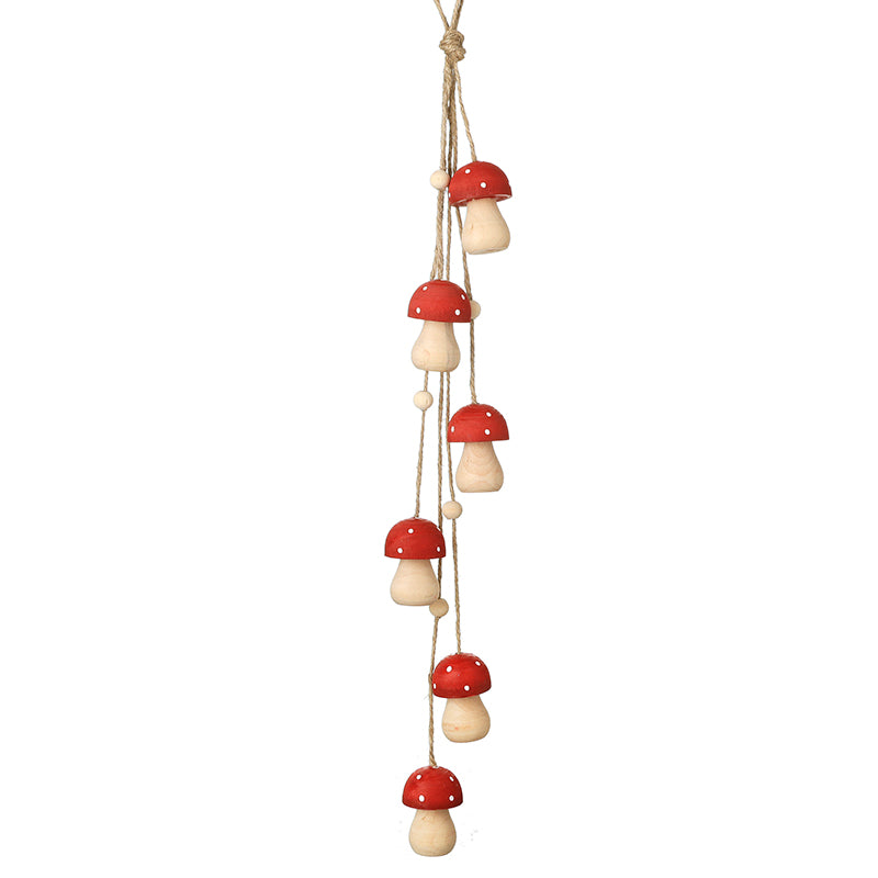 HANGING WOODEN TOADSTOOLS