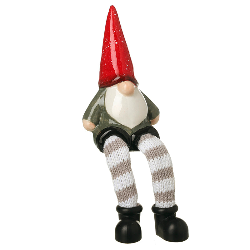 CERAMIC SHELF SITTER WITH  DANGLE LEGS