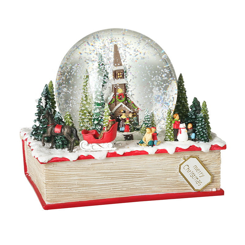 LARGE SNOWGLOBE WITH BOOK