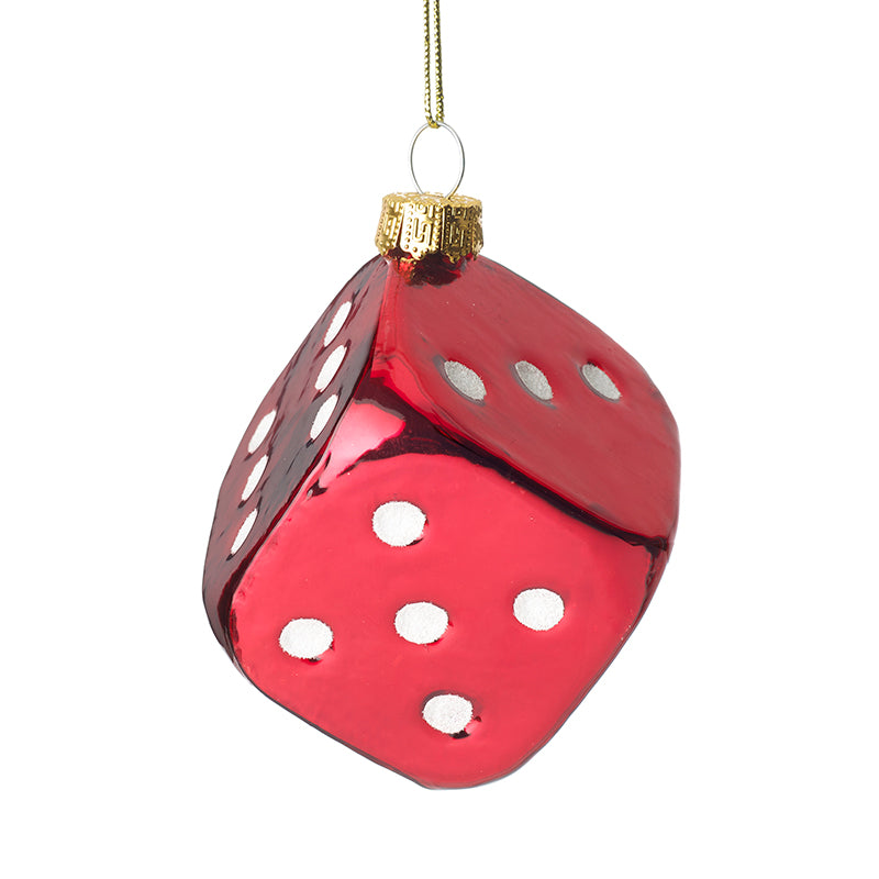 Red Glass Dice Hanger