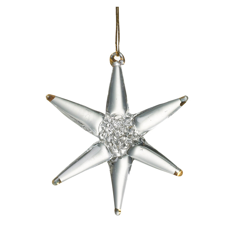 Hanging Glass 6 Point Bethlehem Star