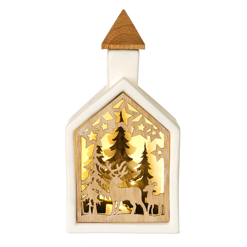 WHITE CERAMIC HOUSE LED CUT OUT SCENE