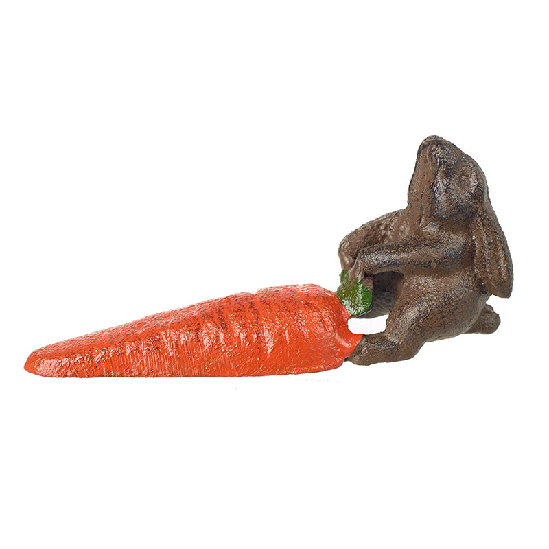 Cast Iron Rabbit With Carrot Door Stop