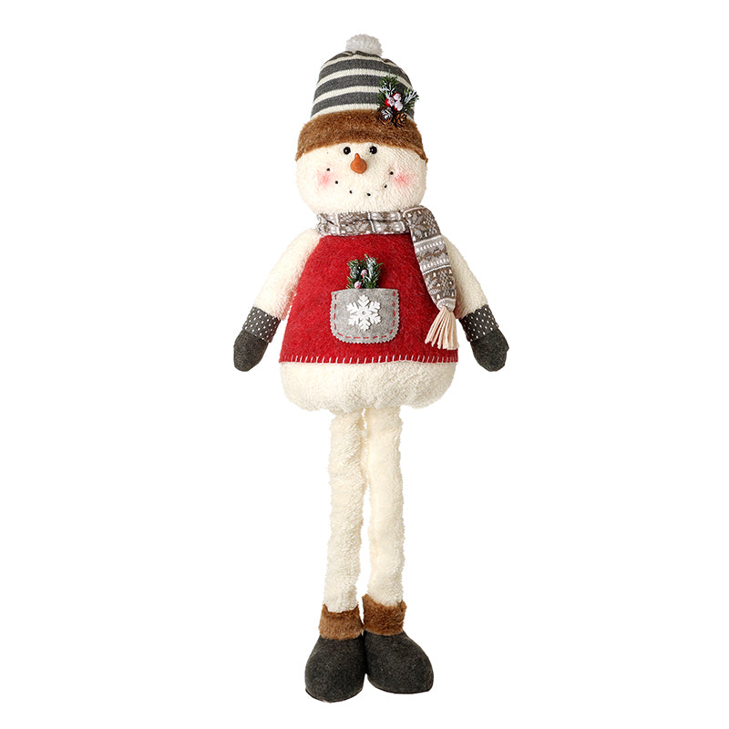 WHITE SNOWMAN WITH HAT STANDING ORNAMENT
