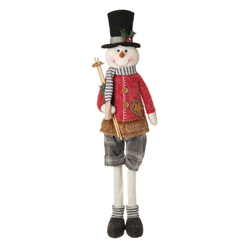 WHITE/RED SNOWMAN WITH JACKET ORNAMENT