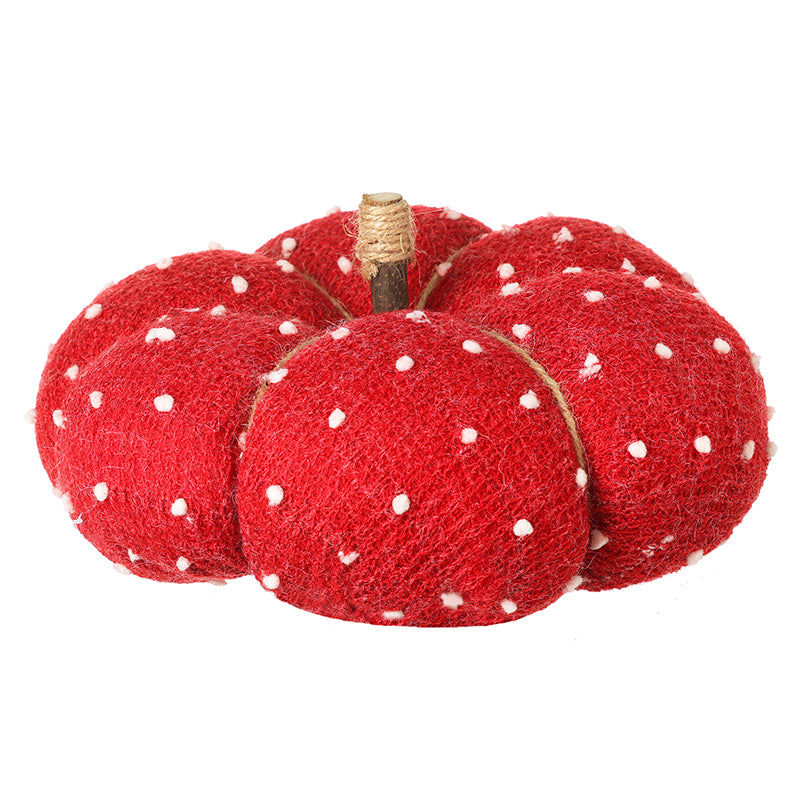 RED SPOTTY PUMPKING ORNAMENT