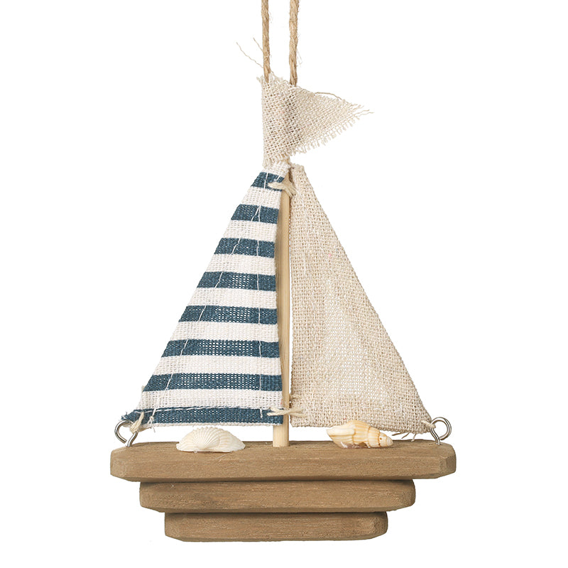 Hanging Wooden Sail Boat