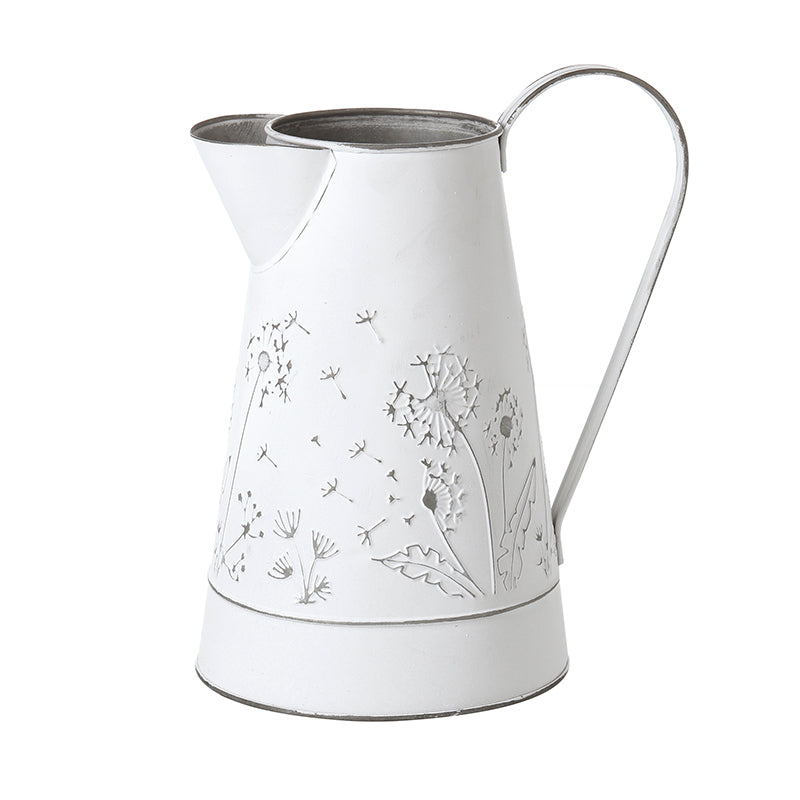 WHITE METAL DECORATIVE JUG