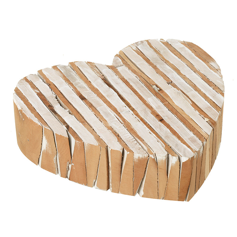 LRG WOODEN SLICE HEART