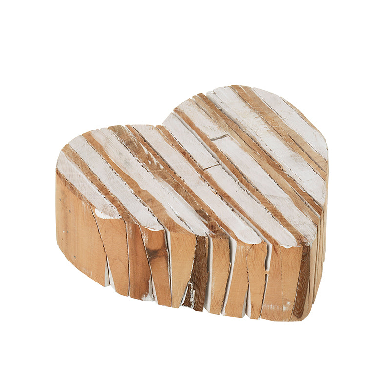 SML WOODEN SLICE HEART