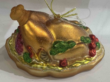 Glass Hanging Christmas Turkey