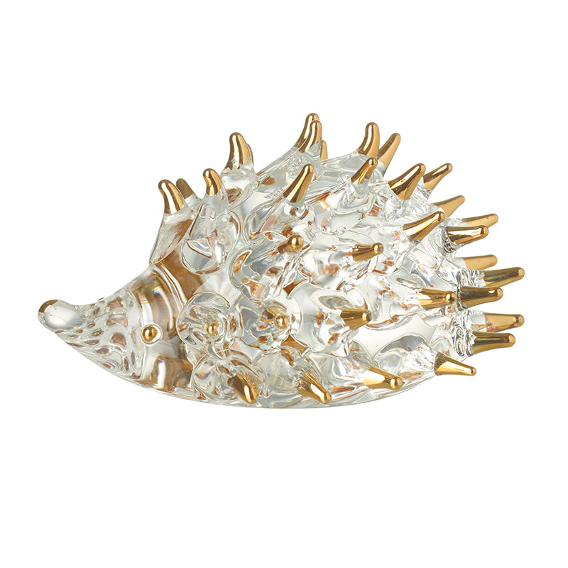 Clear & Gold Glass Hedgehog