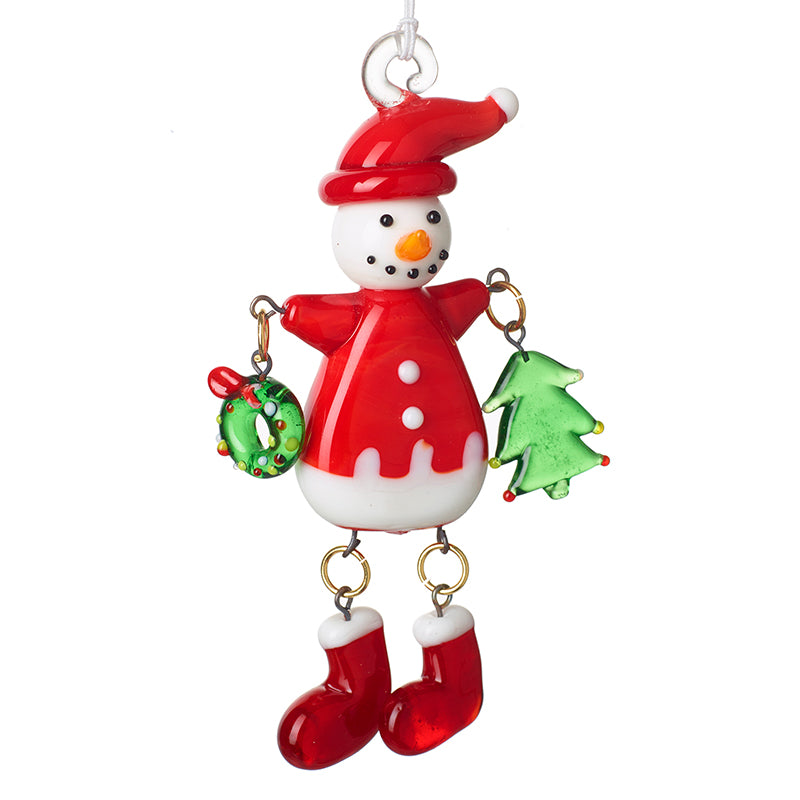 Hanging Glass Snowman