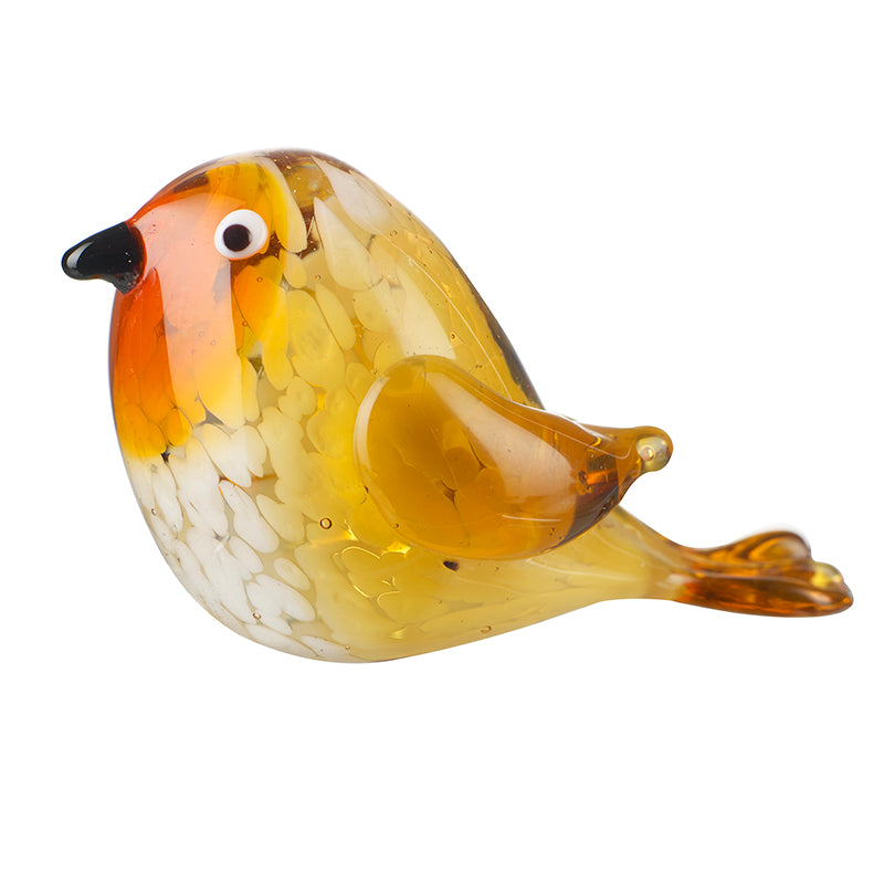 Glass Little Robin Sitting