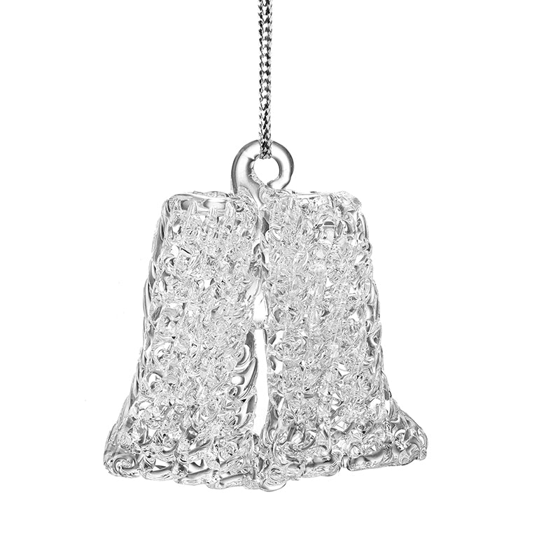 GLASS HANGING DOUBLE BELL DEC