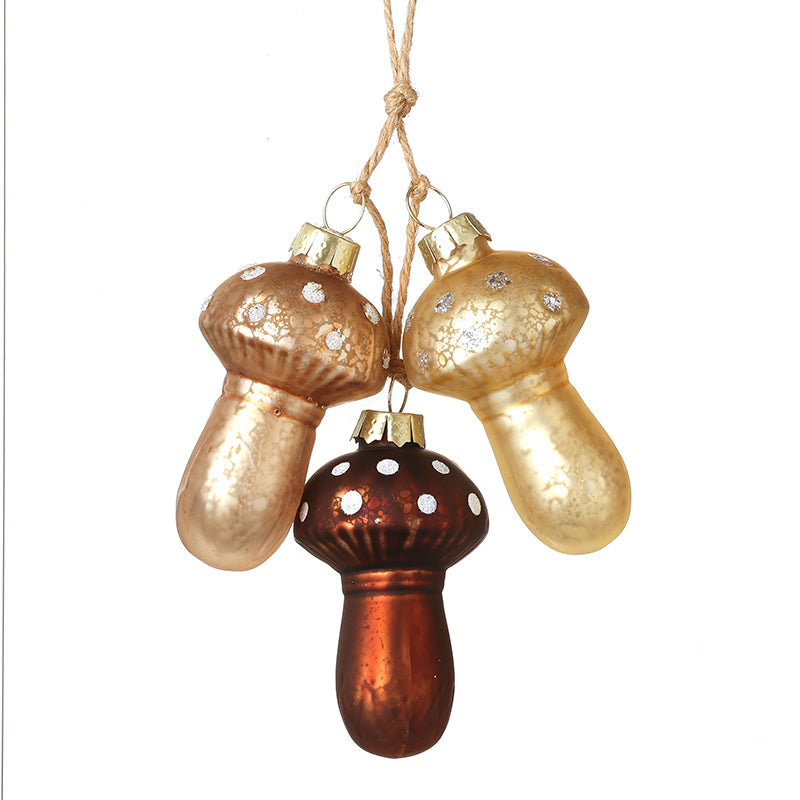 GOLD AND RED MUSHROOM HANGER