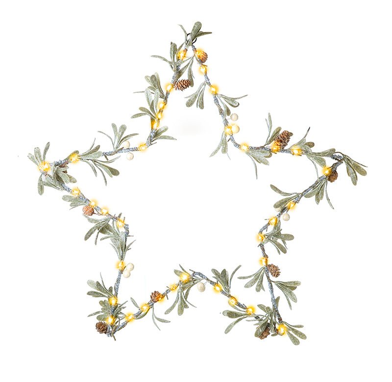 MISTLETOE STAR WREATH WITH NO CENTRE PC