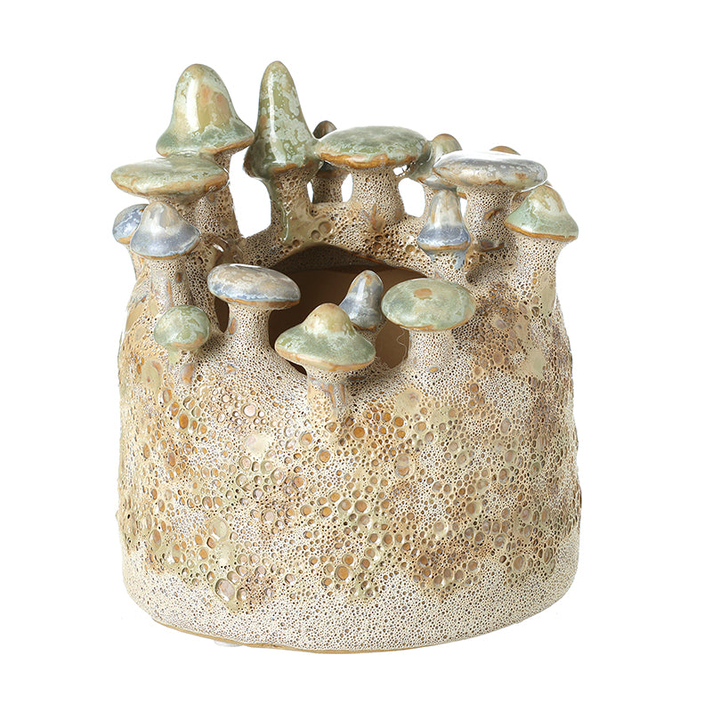 LARGE POT WITH MUSHROOMS