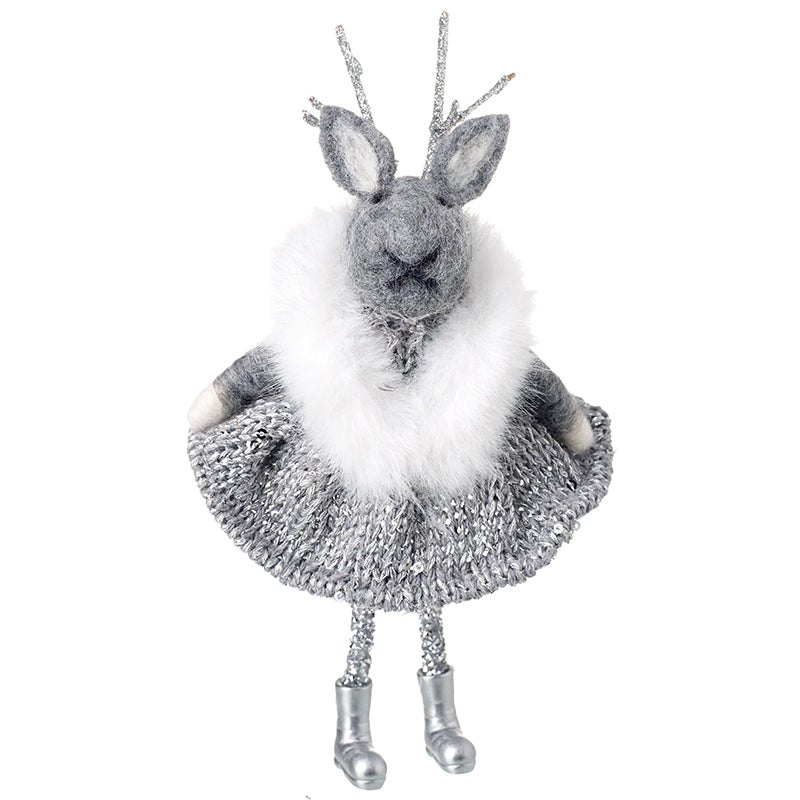 Hanging Mouse In Silver Dress