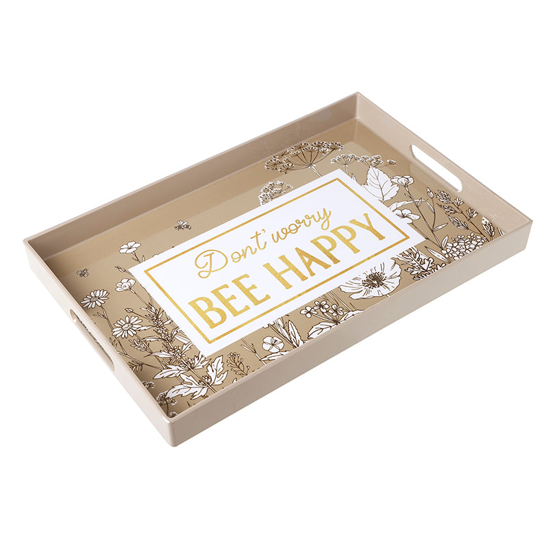 Bee Happy Rectangular Tray