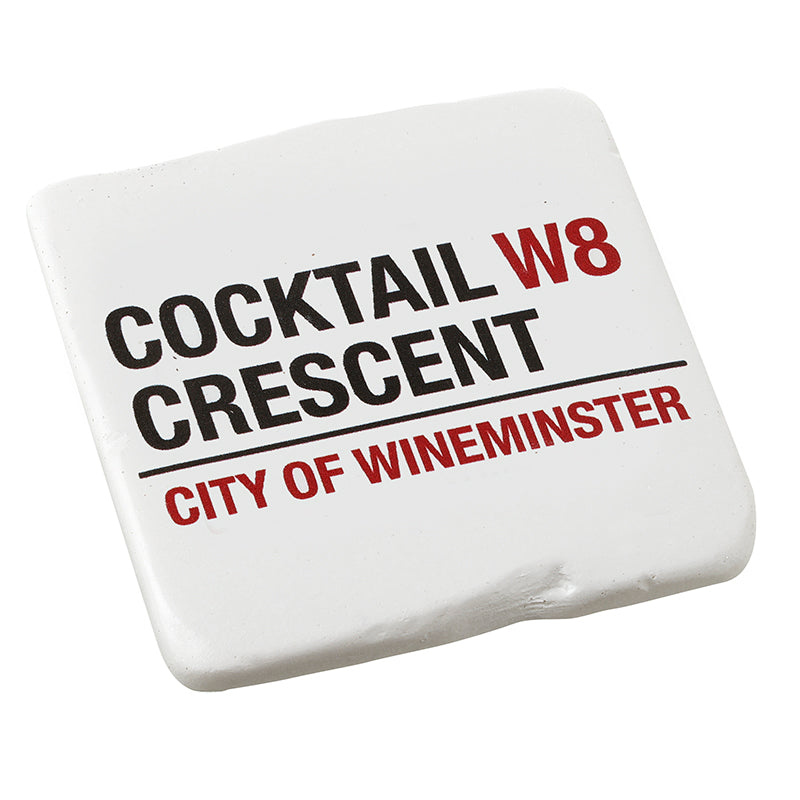WHITE RESIN COCKTAIL CRESCENT COASTER