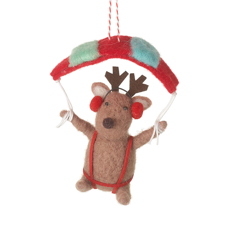 Festive Wool Handgliding Deer Dec