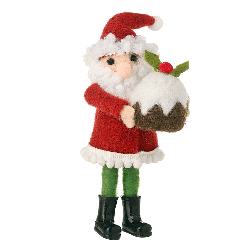 FELT SANTA WITH CHRISTMAS PUDDING