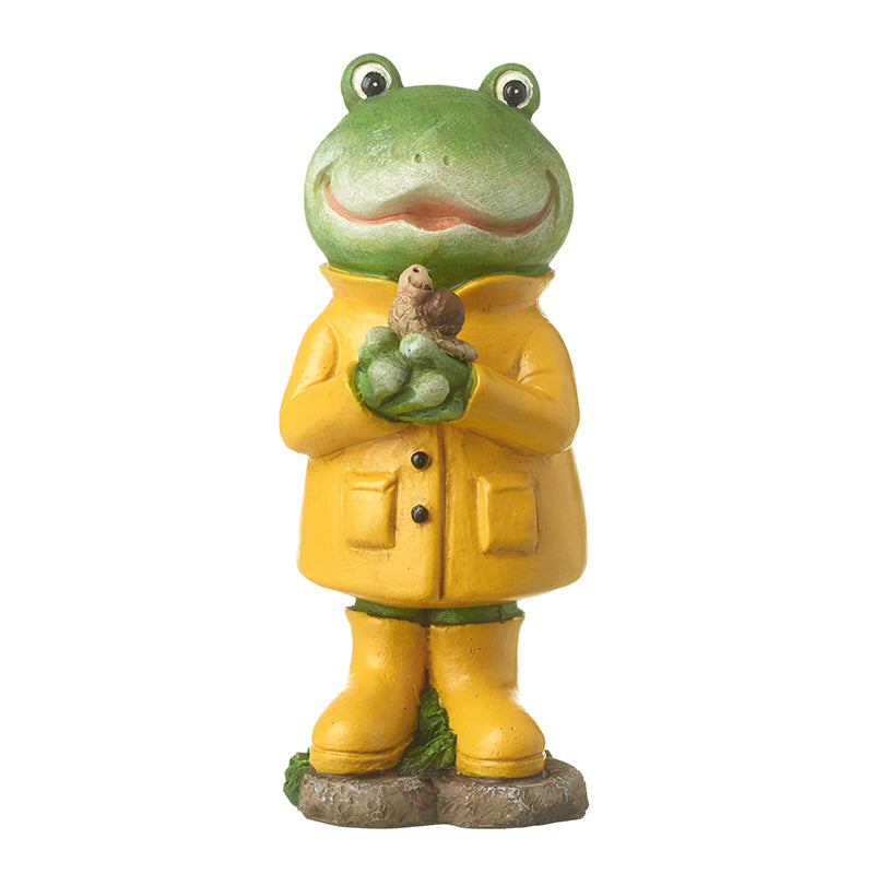 Standing Frog In Yellow Raincoat