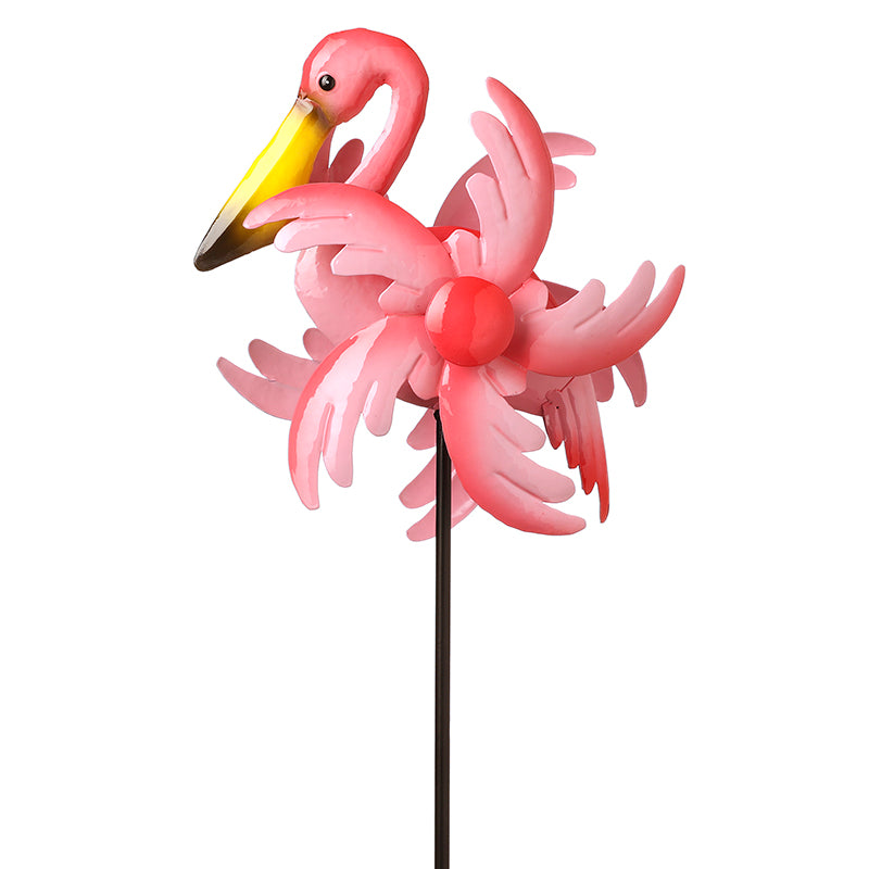 Small Flamingo Garden Stake Spinner