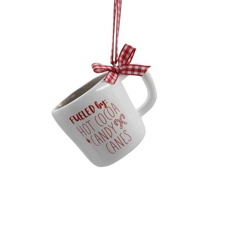 Hot Cocoa Candy Canes Mug Hanging Decor