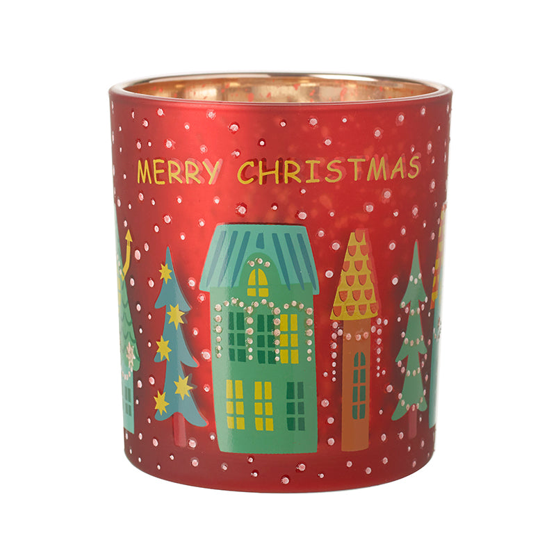 Red Glass Candle Holder