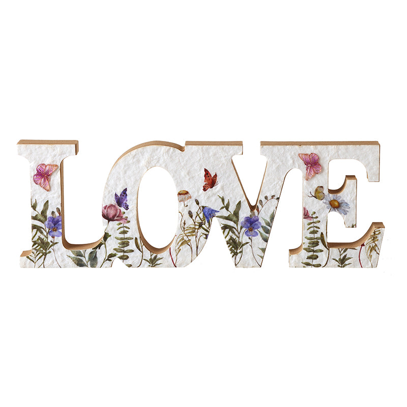 Flower Love Wooden Sign