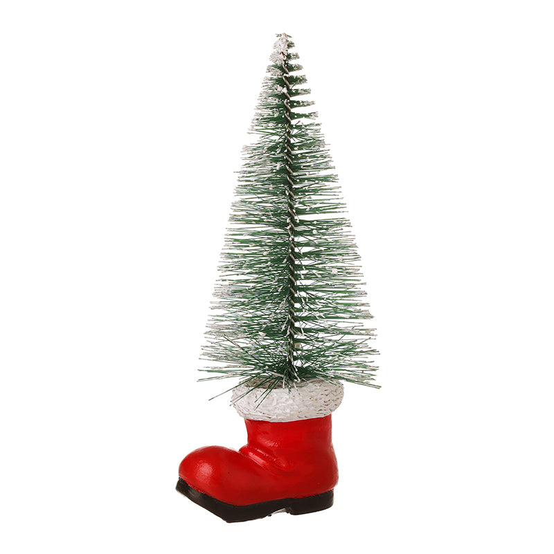 BRUSH TREE IN RED SANTA BOOT BASE