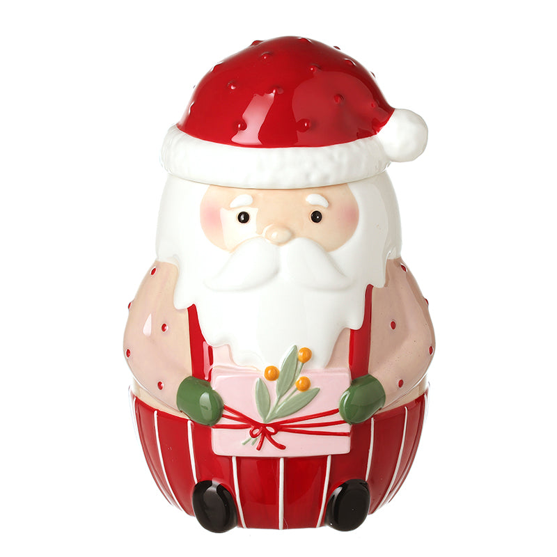 PORCELAIN SITTING SANTA JAR