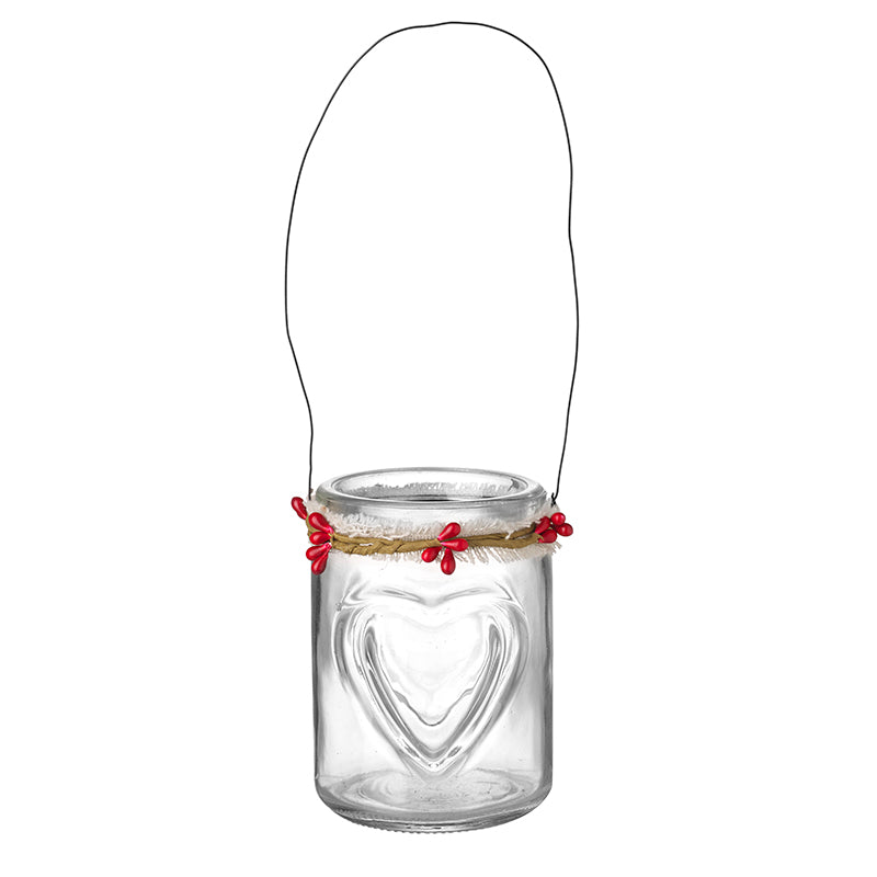 Glass Heart Design Vase