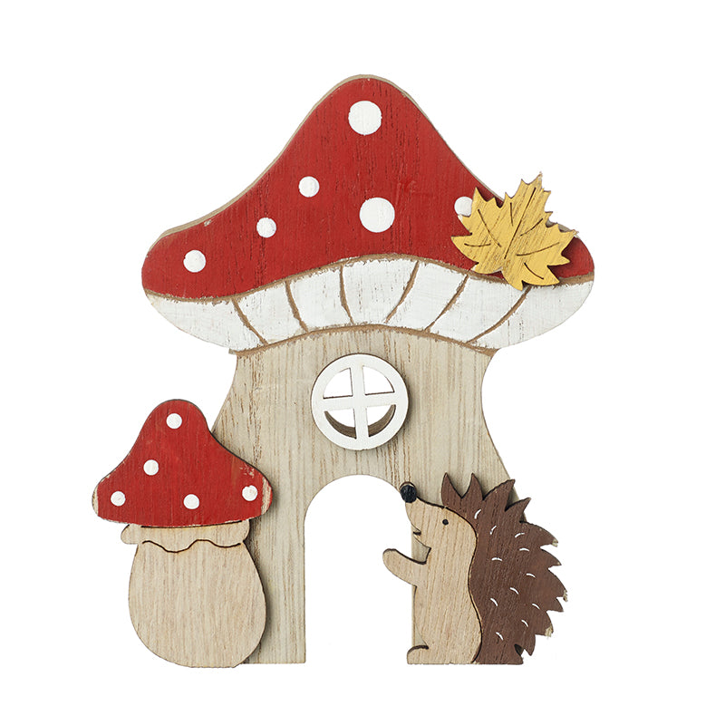 Wooden Toadstool Hedgehog House